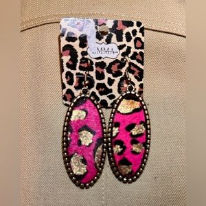 PINK LEOPARD EARRINGS